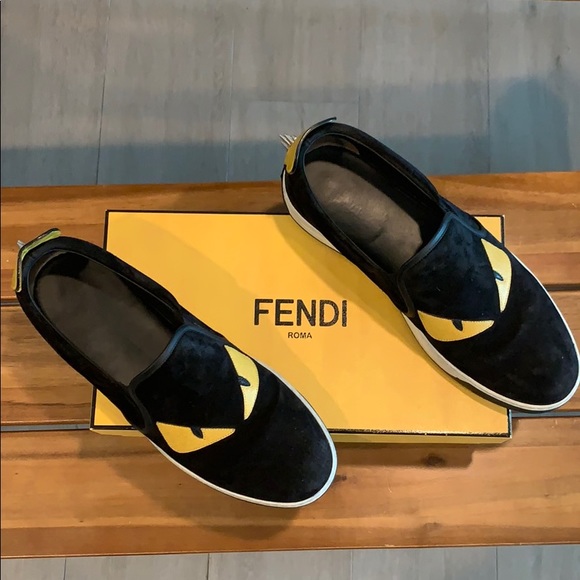 fendi monster slip ons